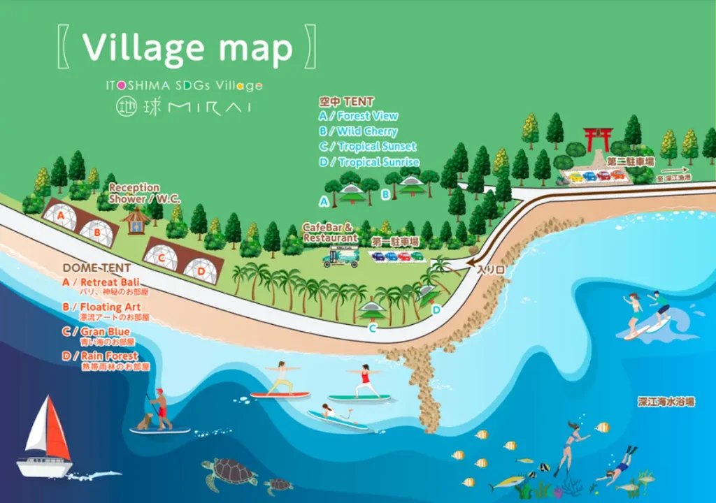 「糸島 SDGs Village 地球 Mirai」の全体MAP