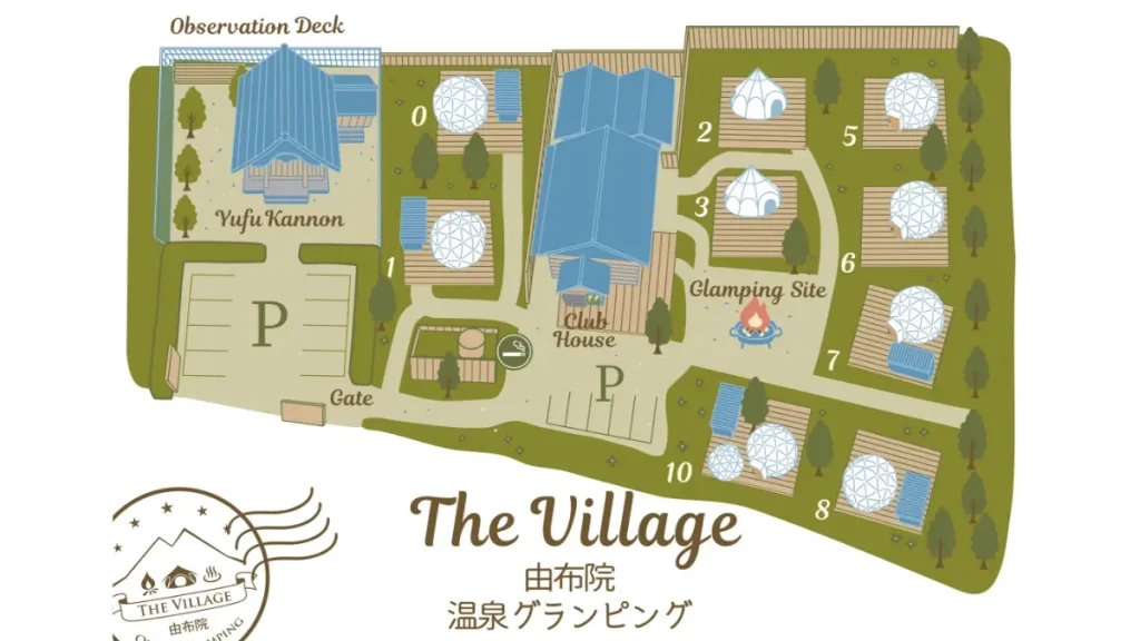 温泉グランピング「The Village 由布院」の敷地内マップ