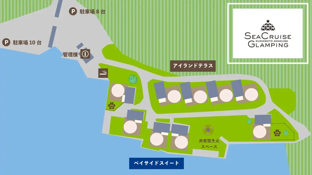 シークルーズグランピング熊本天草の施設マップ